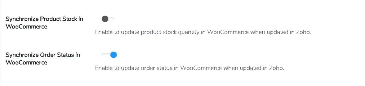 order status and product stock sync on woo