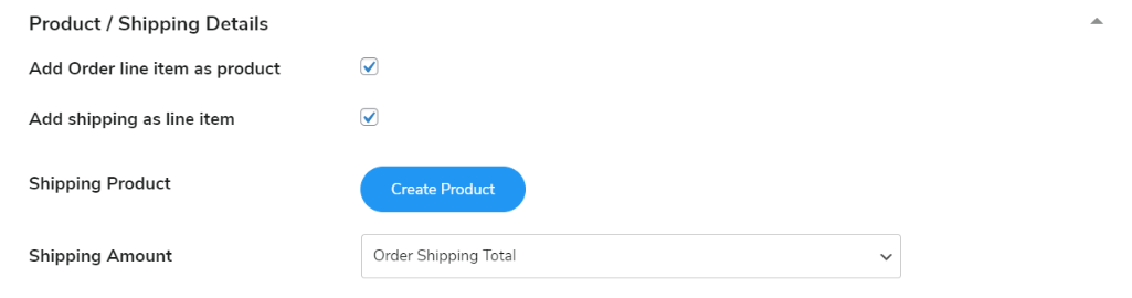 product shipping details