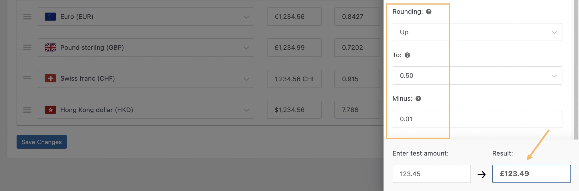 Rounding preview for WooCommerce products converted prices 