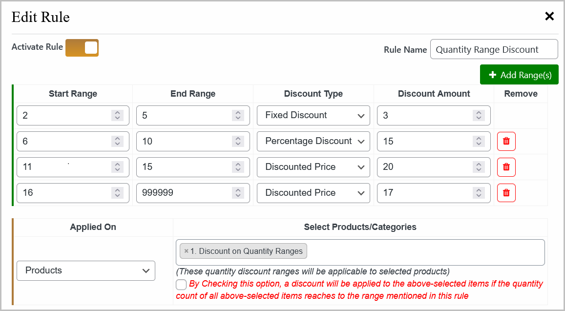 WooCommerce quantity based discount and pricing