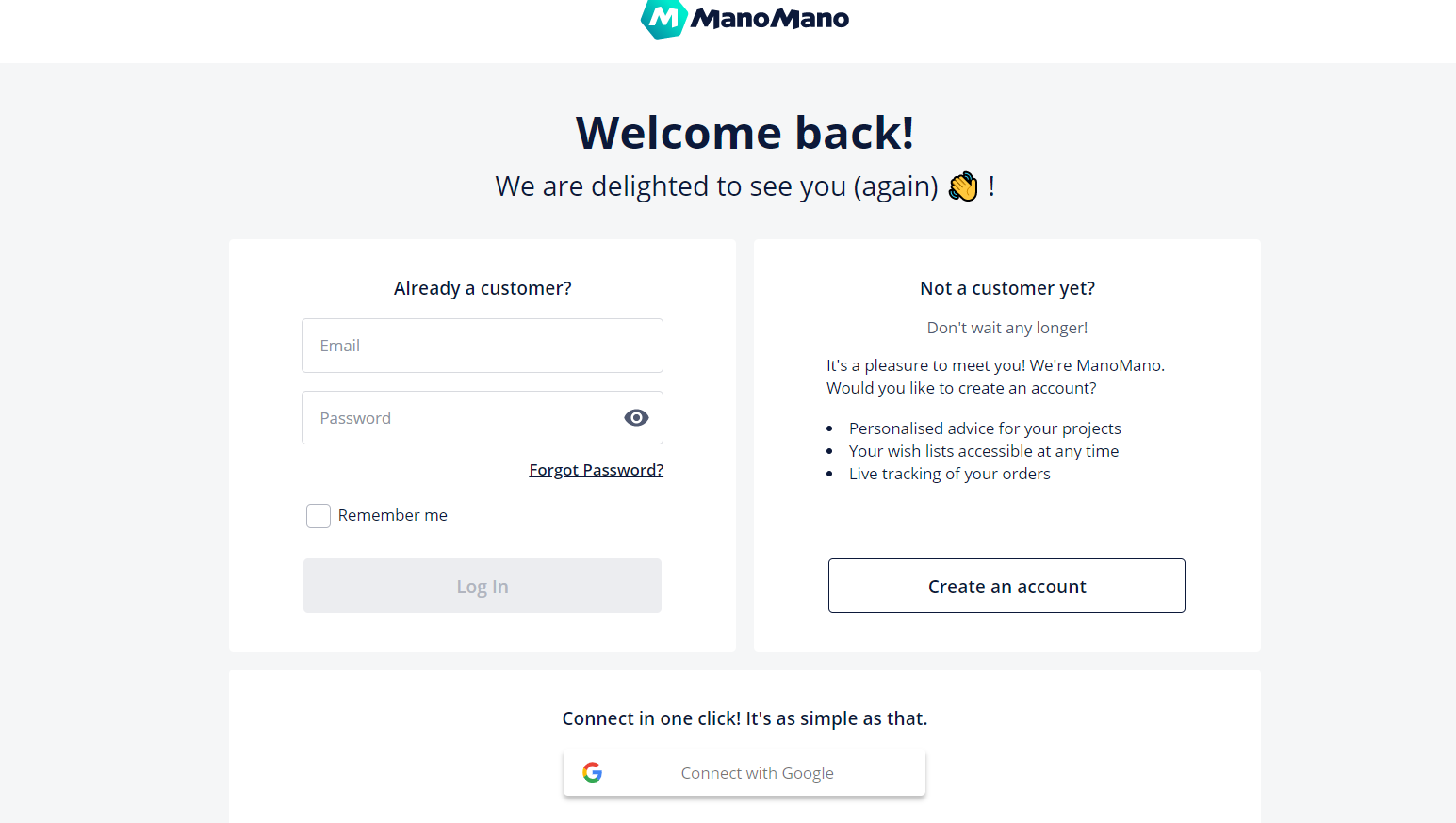 ManoMano login