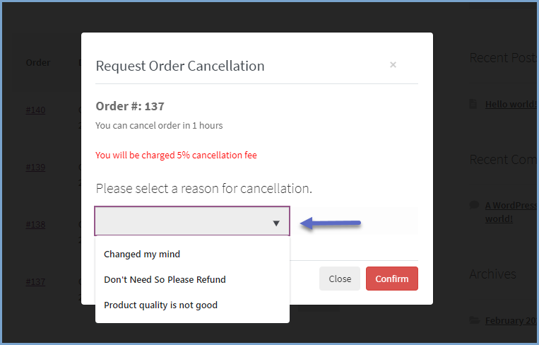 WooCommerce Customer Cancel Order Plugin
