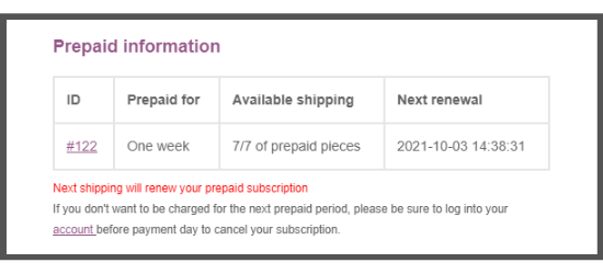 warning email - woocommerce subscription