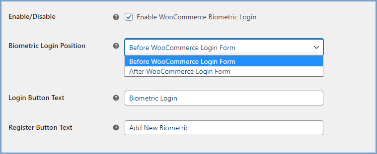 Biometric Login for WooCommerce