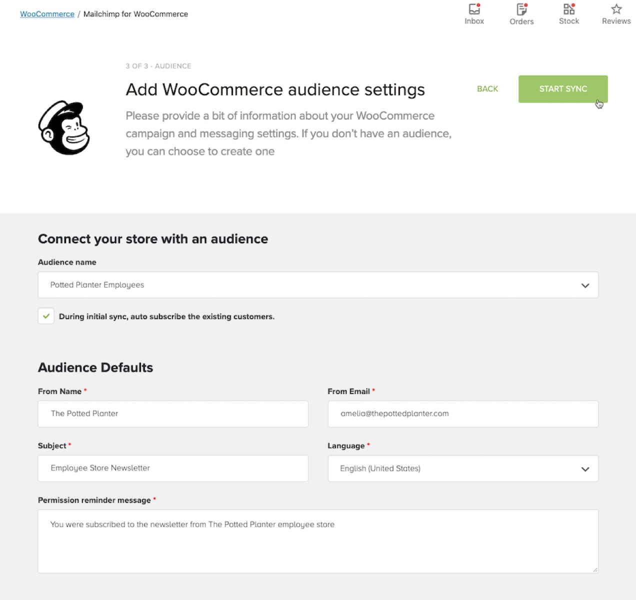 adding a WooCommerce audience to Mailchimp