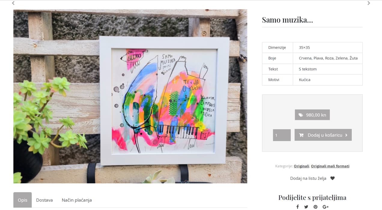  piece of art for sale on a WooCommerce store