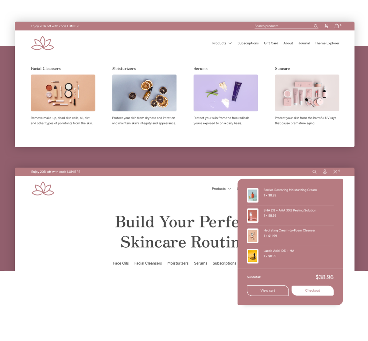 Lumiere skincare beauty theme - Truly powerfull ecommerce features always in sight