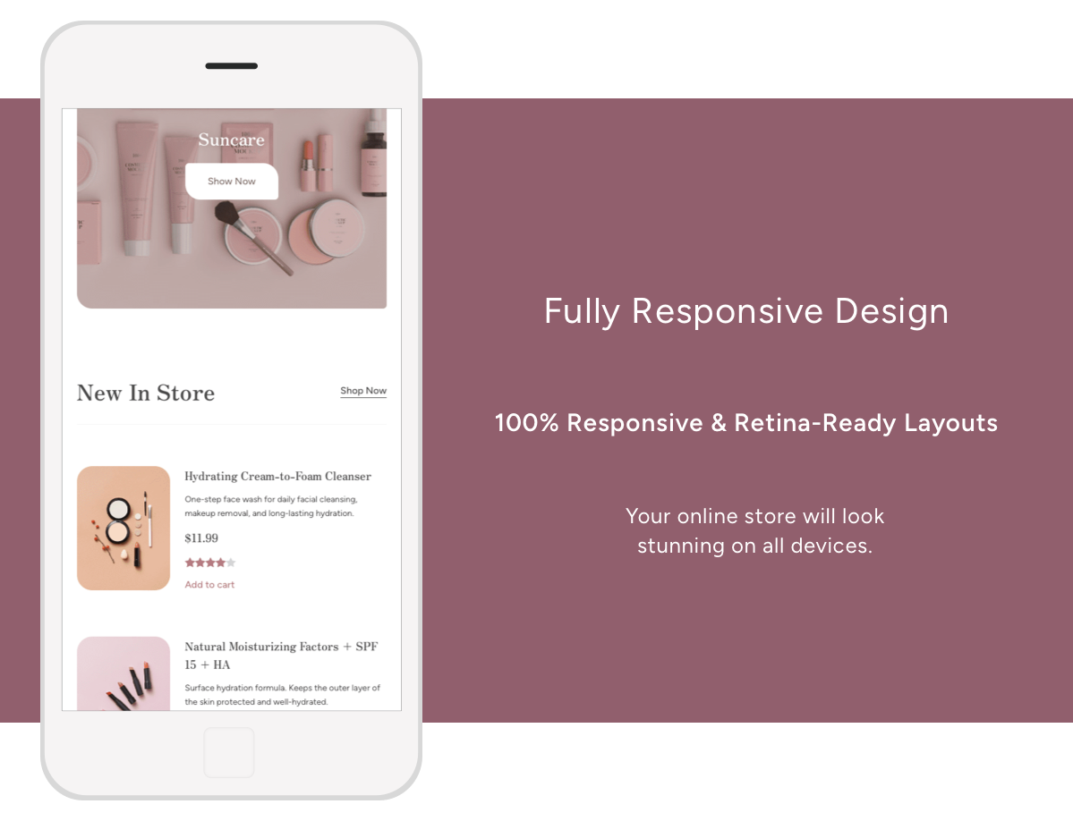 Lumiere skincare beauty theme - Mobile-friendly design