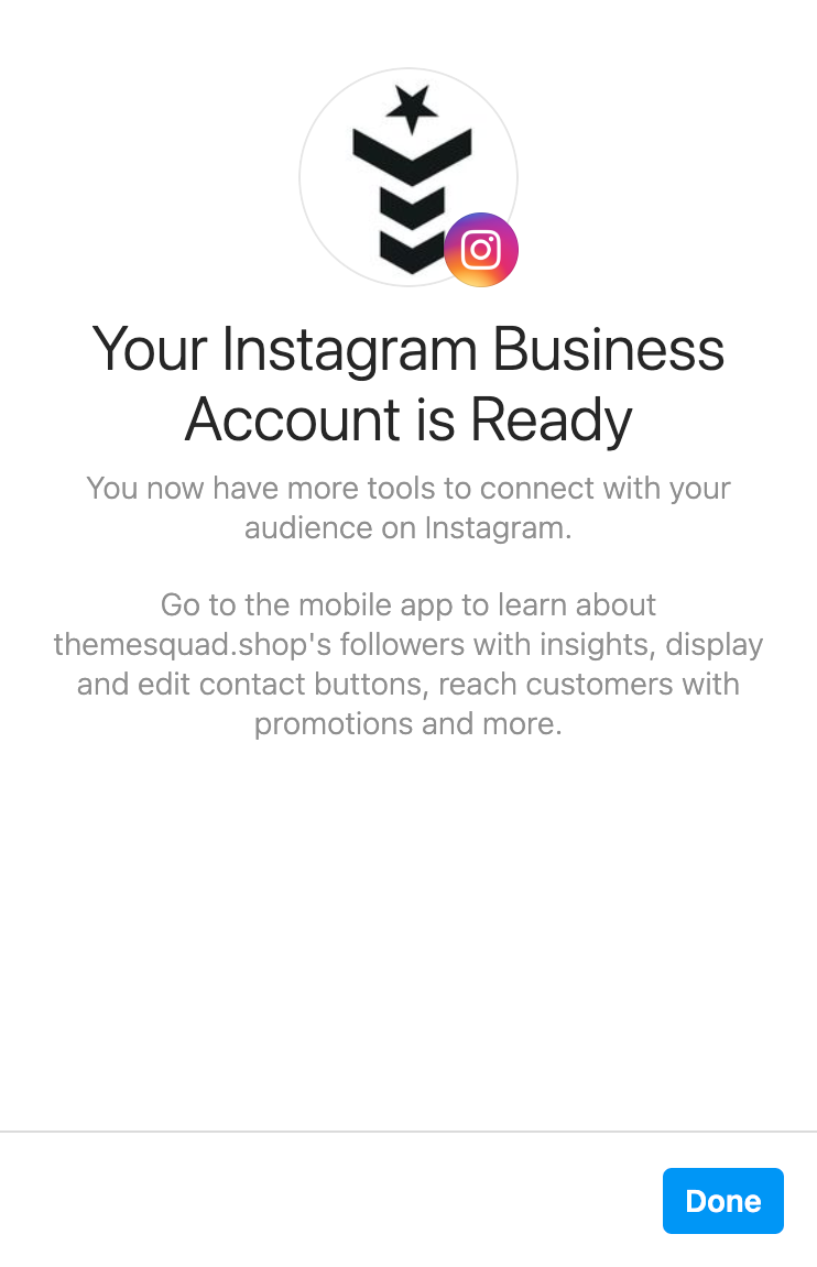 Instagram Business account ready