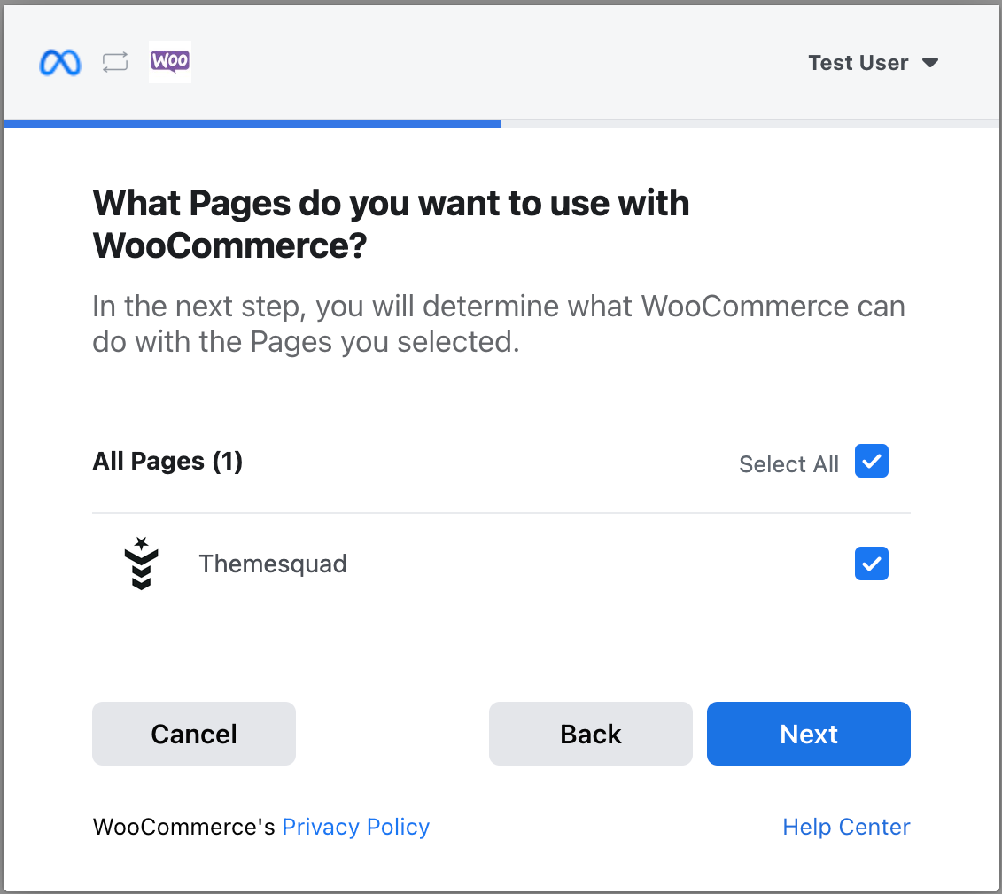 Check the page to use with your WooCommerce store.