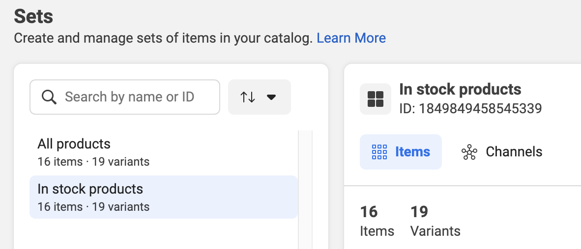 Use the "In-stock products" set in your Commerce Manager Catalog