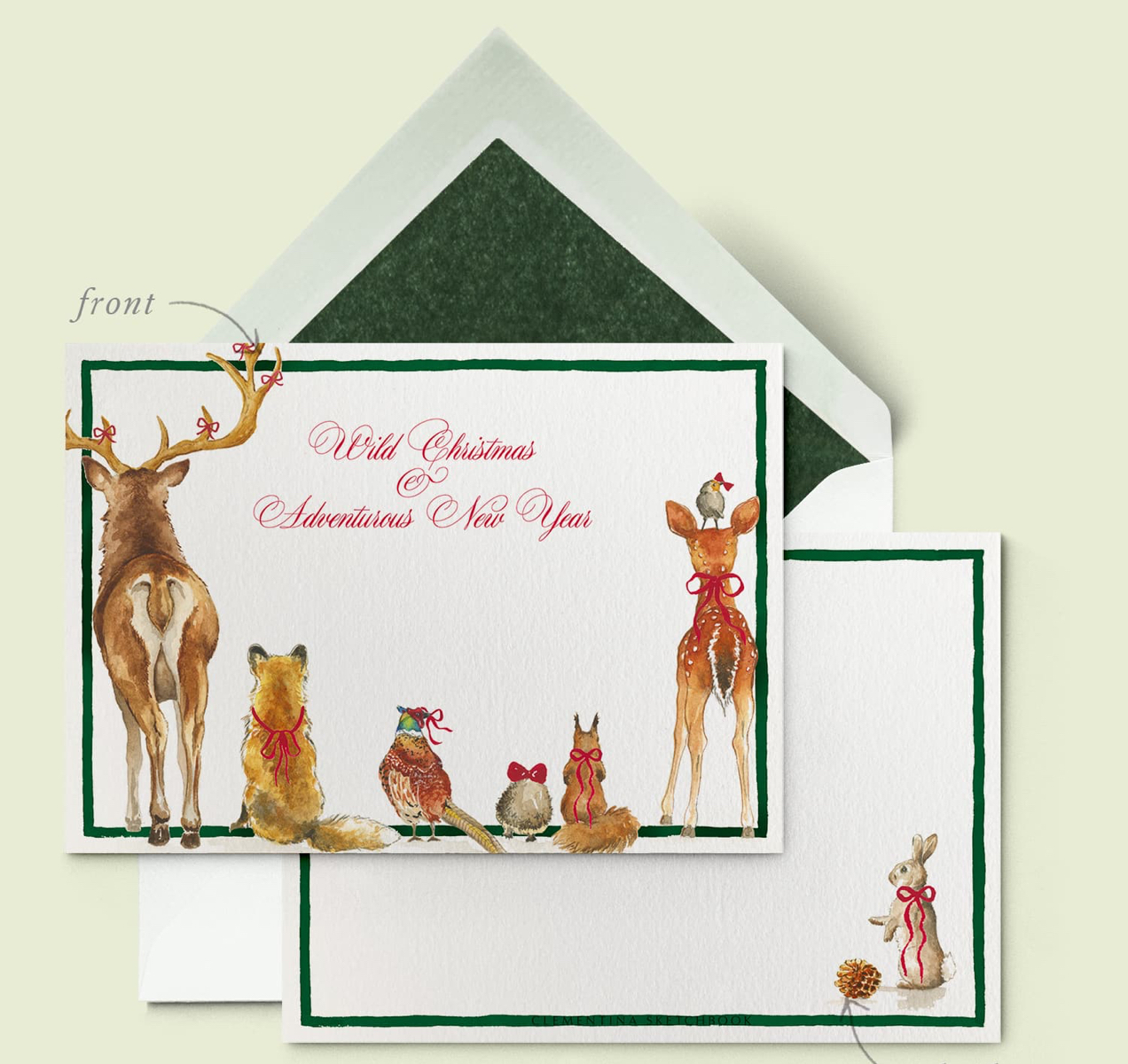 Christmas stationery with forest animals