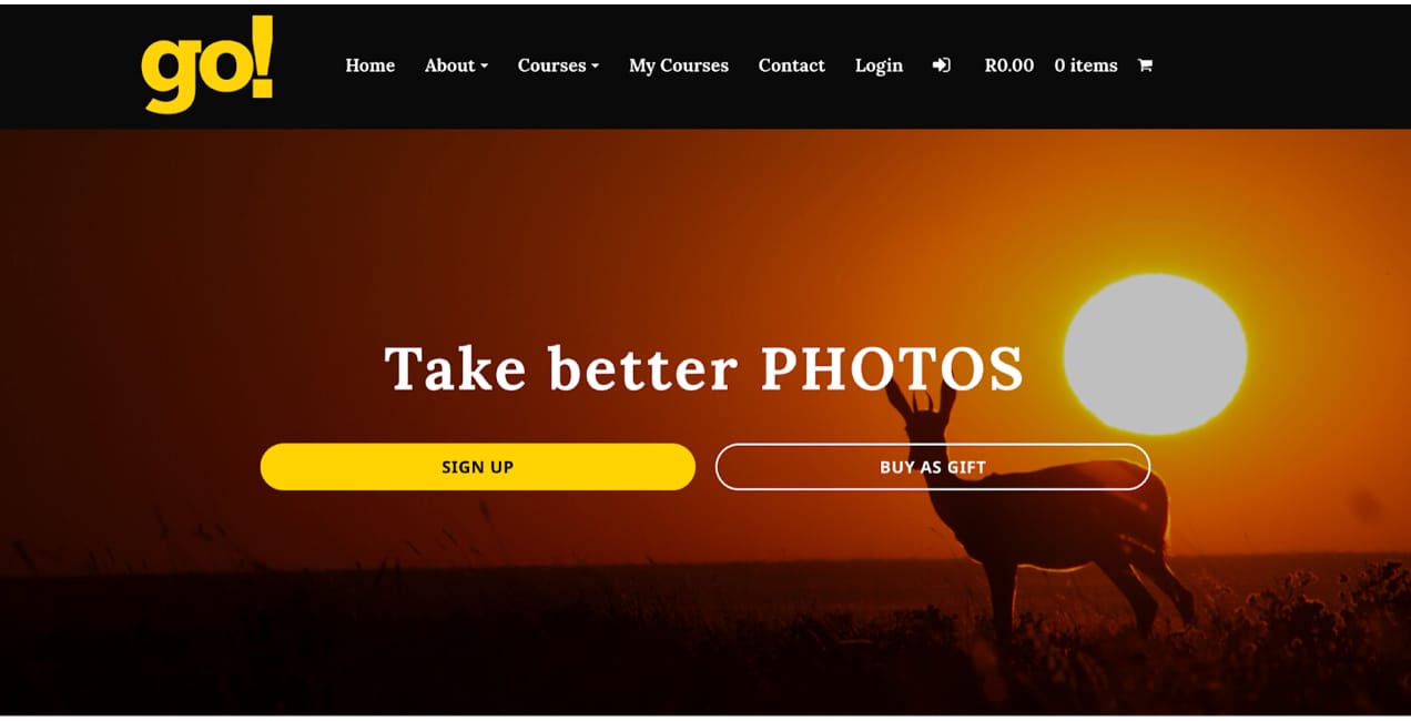 photography course website
