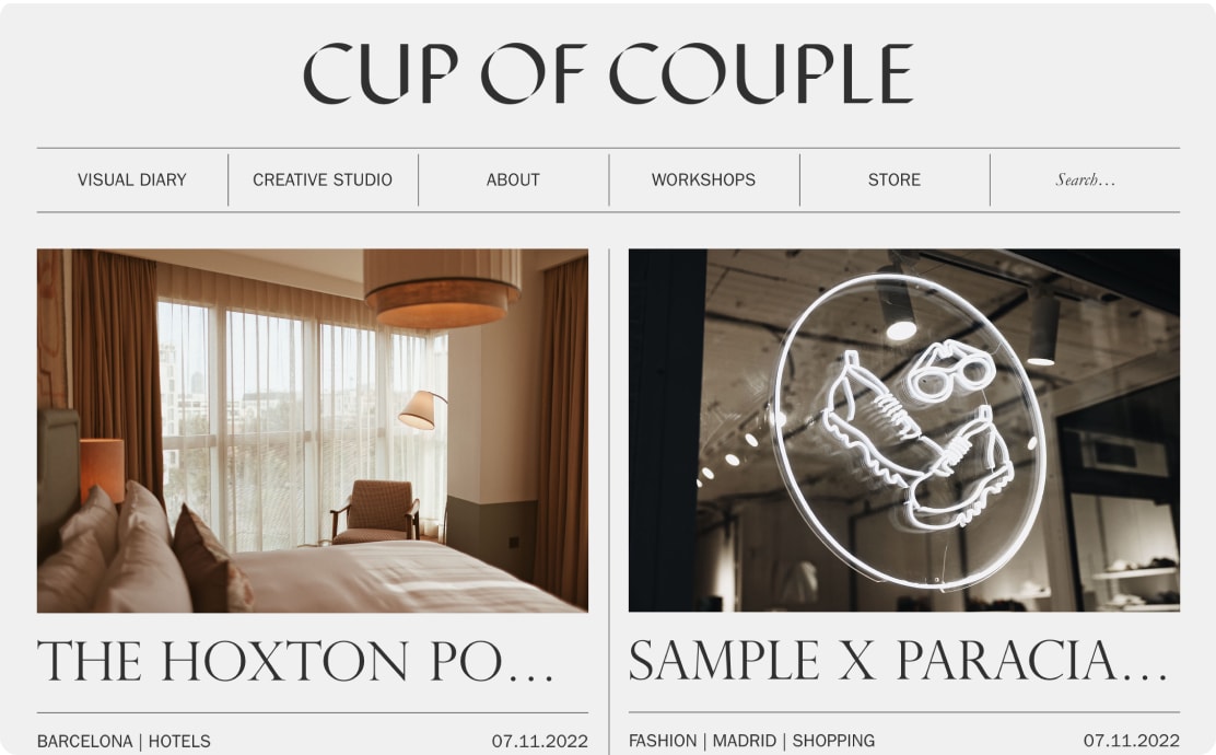 Screenshot of Cup of Couple website
