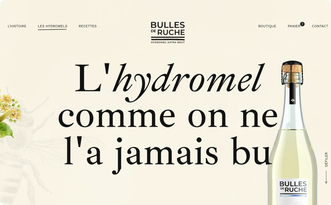 Screenshot of Bulles de Ruche website