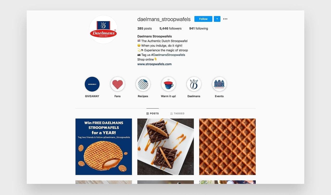 Daelman's Stroopwafels Instagram page