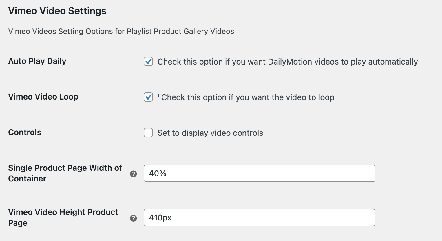 youtube playlist in product gallery
