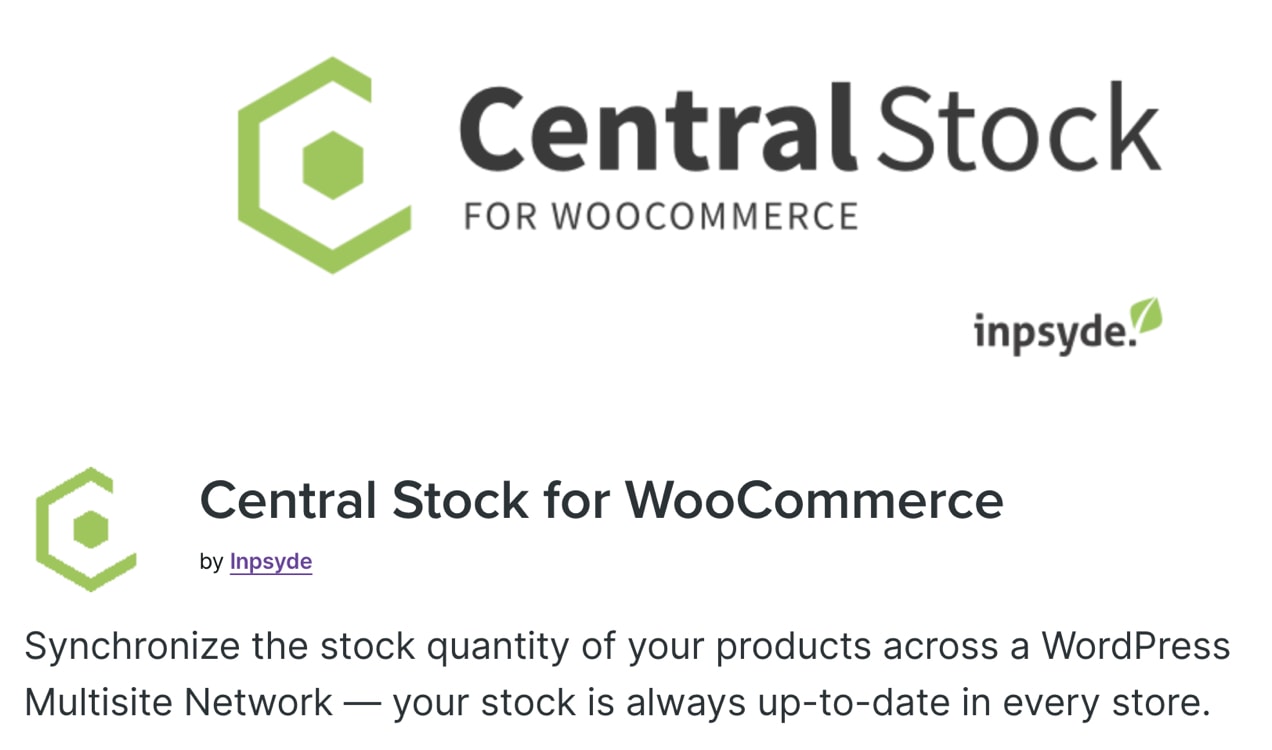 Central Stock for WooCommerce extension page