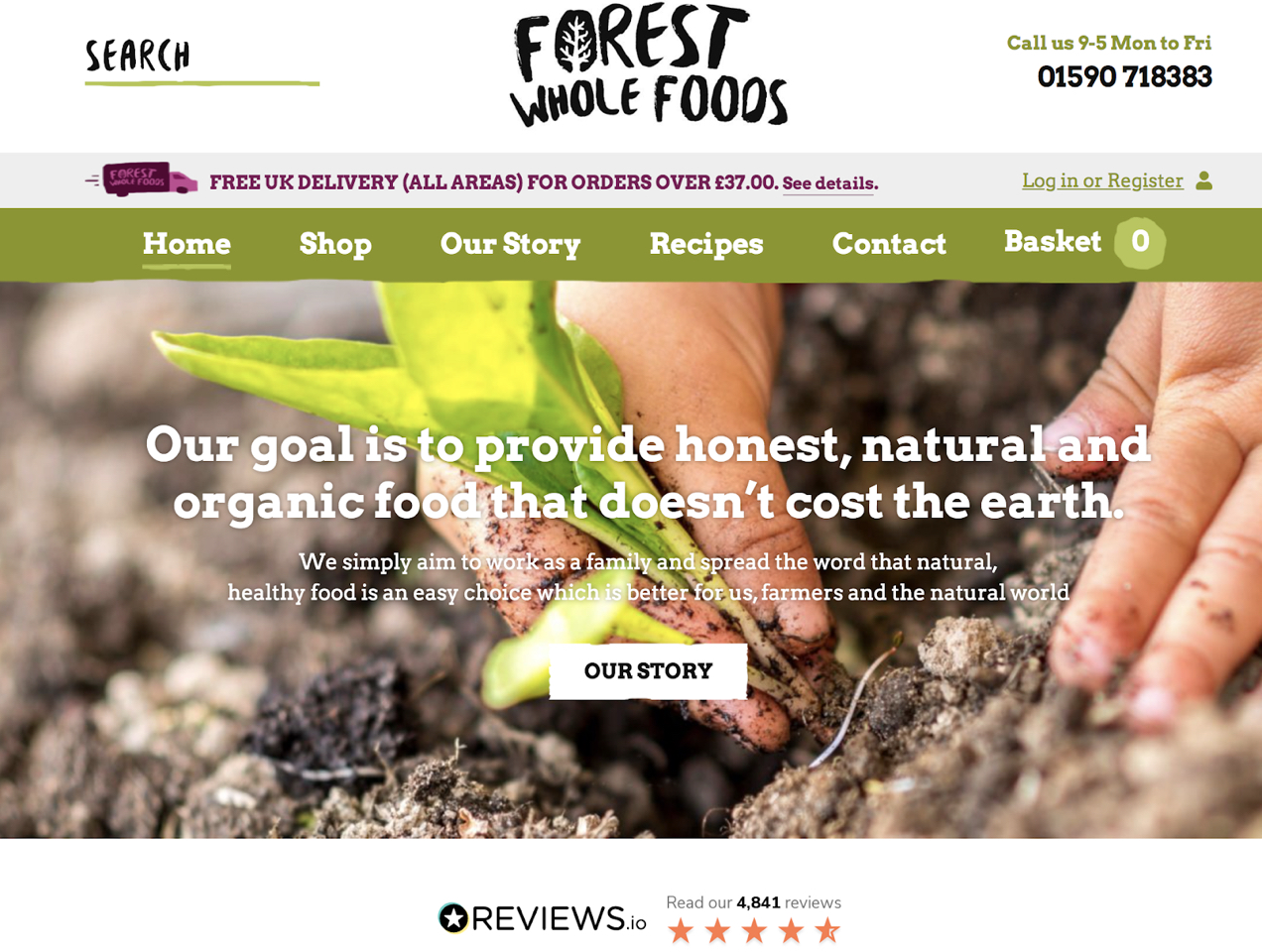 Forest Whole Foods site with a section of customer reviews