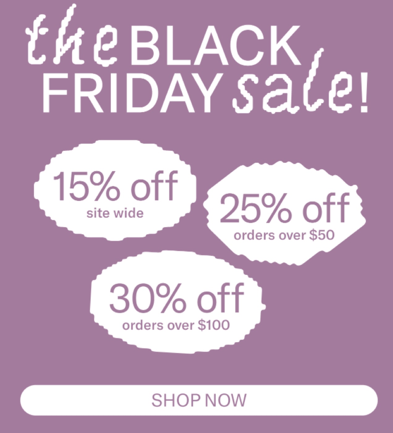 percent off discounts listed in an email
