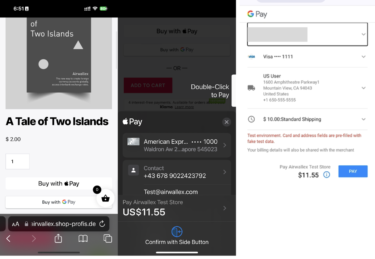 Express checkout with Google Pay & Apple Pay