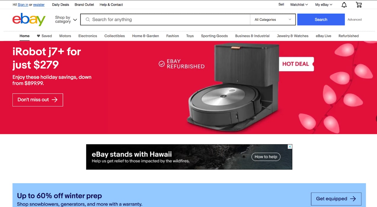 eBay homepage