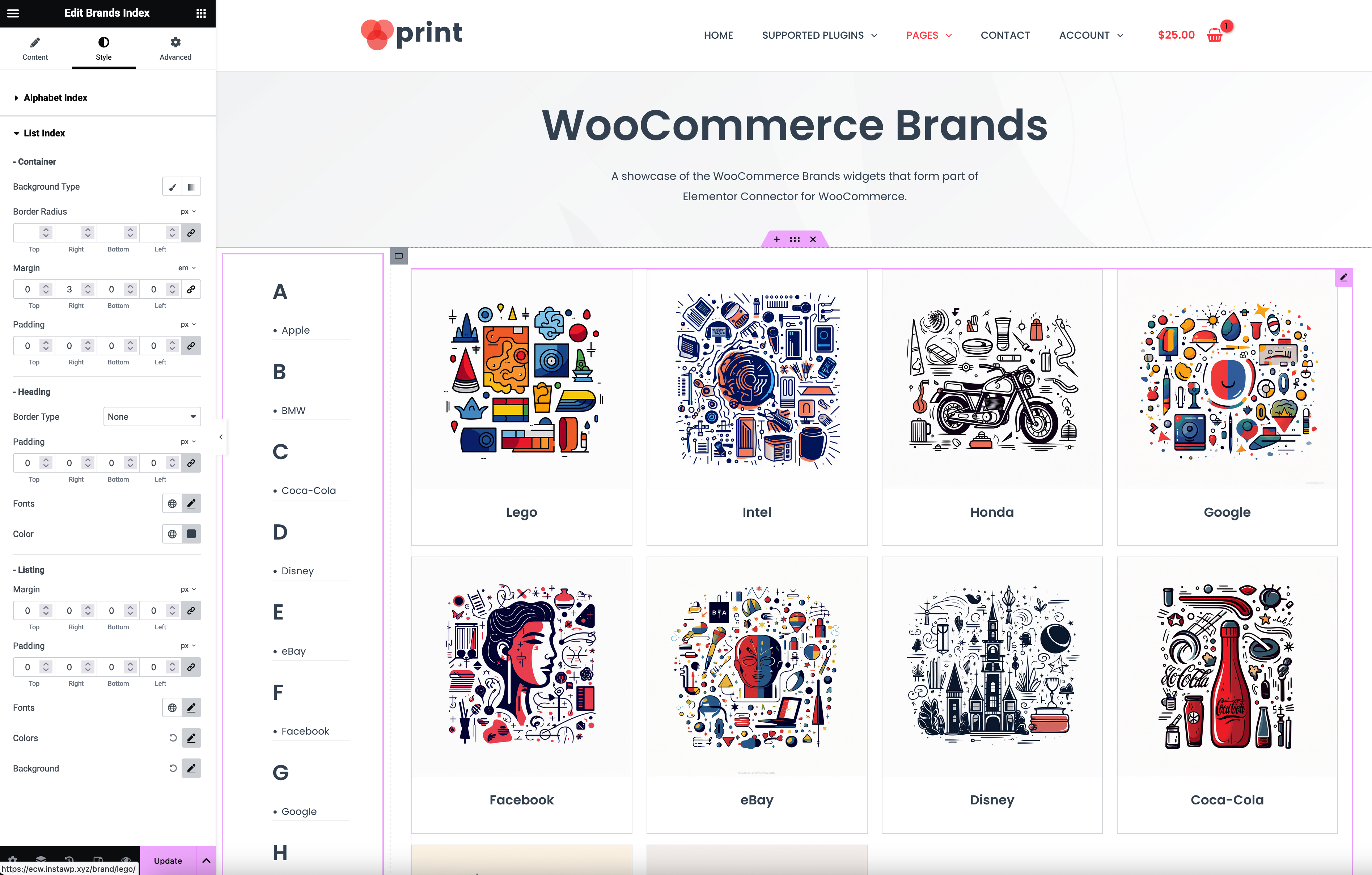 WooCommerce Brands - Elementor Connector Widget Preview