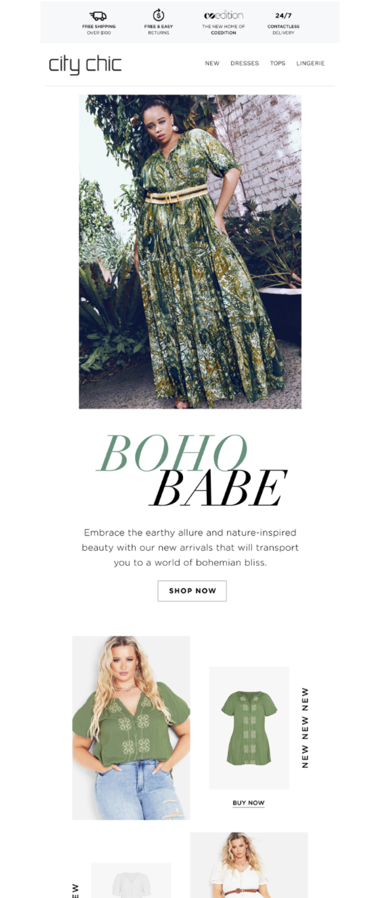 email from City Chic about products