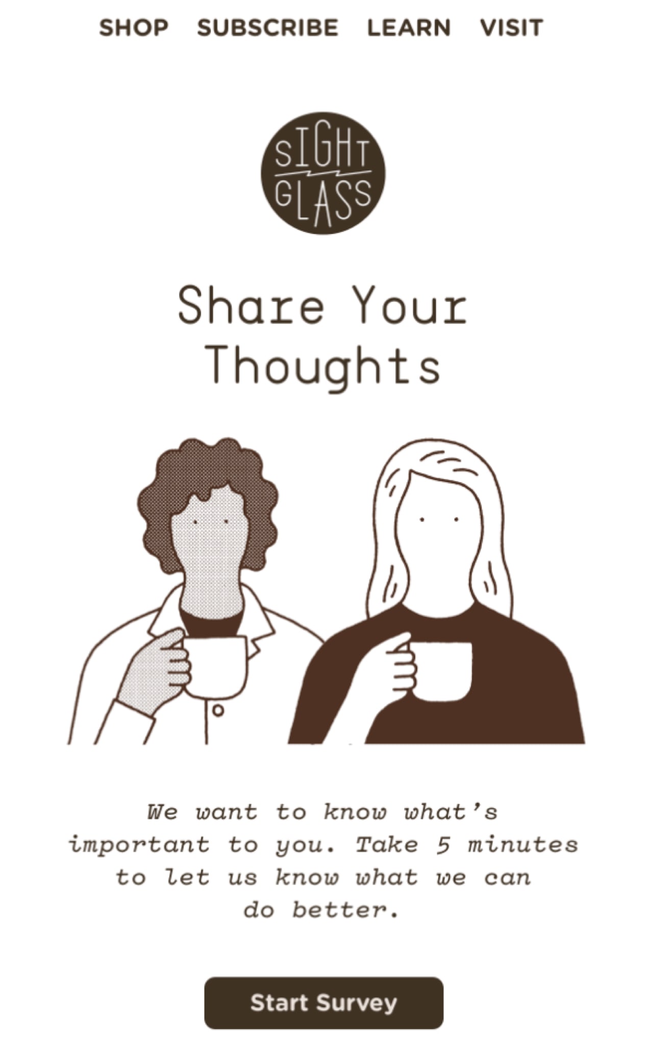 Sightglass survey email