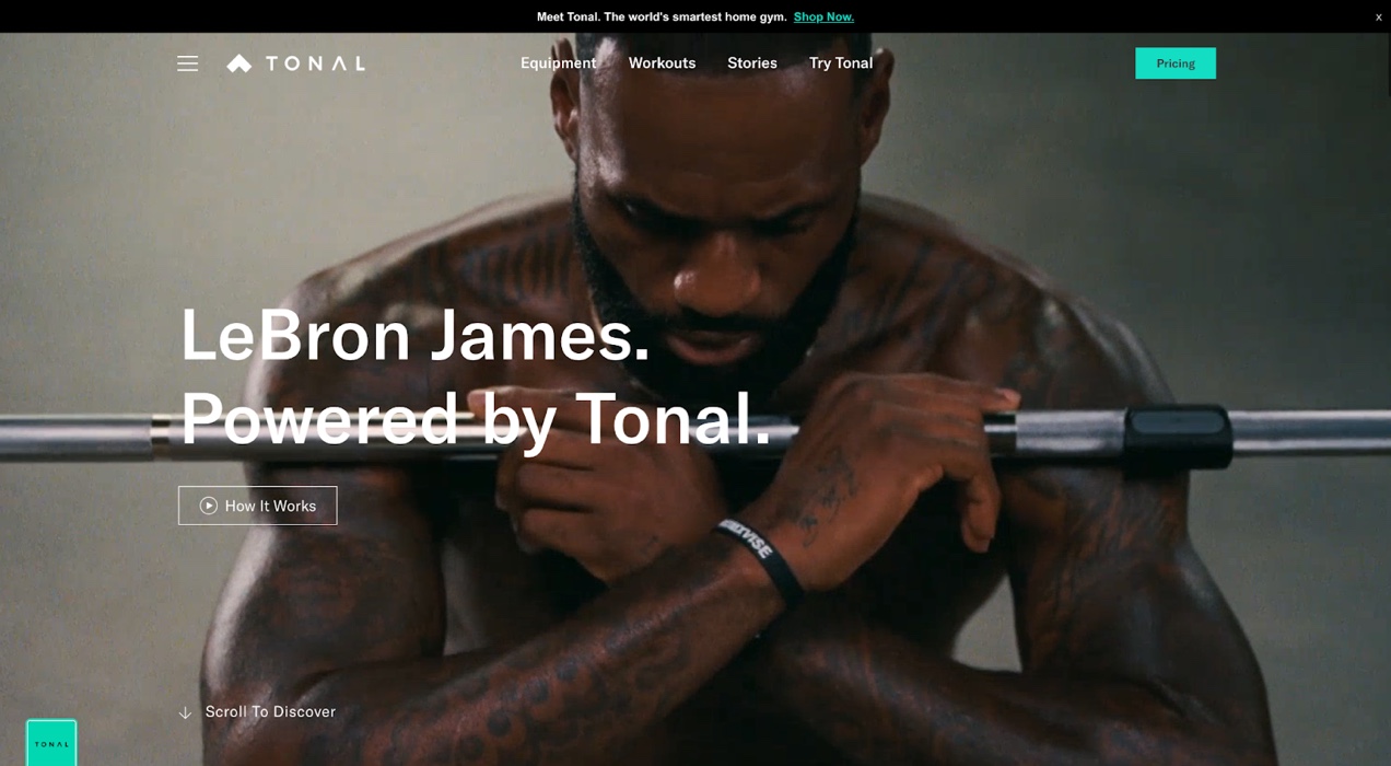 Tonal homepage with a video background
