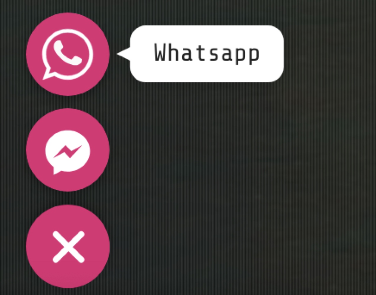 WhatsApp icon on a black screen